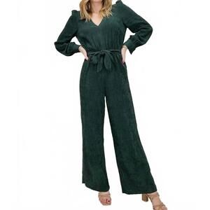NEW FRNCH paris madleen jumpsuit in vert foret vefrt